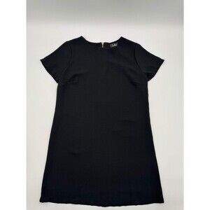 Lulus Shift Dress Women Medium Black 100% Polyester Short Sleeve Party/Cocktail